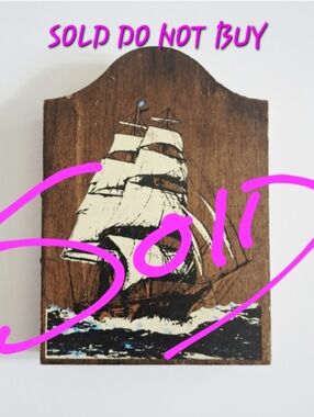 Vintage RARE Nautical Themed Wooden Dartboard Cabinet Small